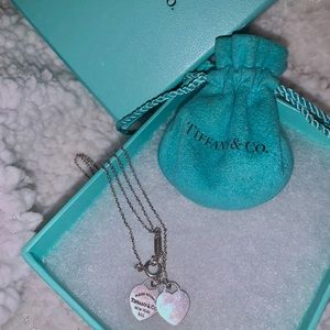 💯 Authentic Return to Tiffany® Double Heart Tag Pendant in Silver (Mini)